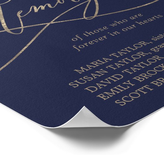 Romantic Gold Calligraphy | marine in liefdevol ge Poster (Hoek)