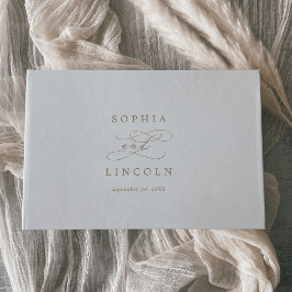 Romantic Gold Calligraphy Monogram Wedding Gastenboek