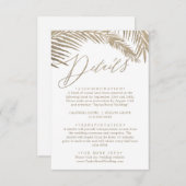 Romantic Gold Calligraphy Palm Leaves Details Informatiekaartje (Voorkant / Achterkant)