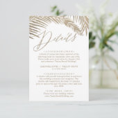 Romantic Gold Calligraphy Palm Leaves Details Informatiekaartje (Staand voorkant)