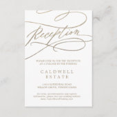 Romantic Gold Calligraphy Reception Insert Kaart (Voorkant)