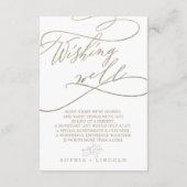 Romantic Gold Calligraphy Reception & Wishing Well Informatiekaartje (Achterkant)