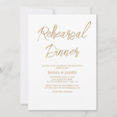 Romantic Gold Calligraphy Rehearsal Dinner Kaart (Voorkant)