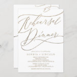 Romantic Gold Calligraphy Rehearsal Dinner met Men Kaart<br><div class="desc">Dit romantische goudkalligrafie-repetitie diner met menuuitnodiging is perfect voor een eenvoudige trouwrepetitie. Het moderne klassieke ontwerp is voorzien van fancy draden en grillen met prachtige elegante handgeschreven faux champagne Gold folie-typografie. Opmerking: dit ontwerp is niet voorzien van echte gouden folie. Het is een afbeelding van hoge kwaliteit die gemaakt is...</div>