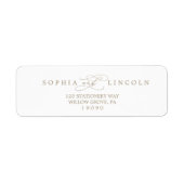Romantic Gold Calligraphy Return Address Label (Voorkant)