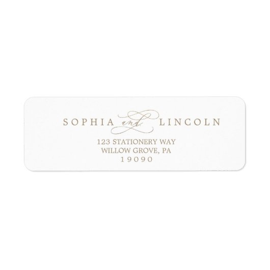 Romantic Gold Calligraphy Return Address Label (Voorkant)
