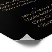 Romantic Gold Calligraphy | Schema voor de zwarte  Poster (Hoek)