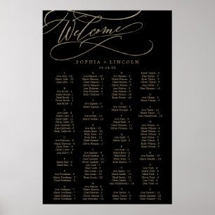 Romantic Gold Calligraphy   Schema voor de zwarte  Poster
