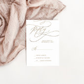 Romantic Gold Calligraphy Simple RSVP-kaart RSVP Kaartje