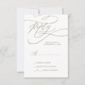 Romantic Gold Calligraphy Simple RSVP-kaart RSVP Kaartje (Voorkant)