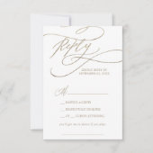 Romantic Gold Calligraphy Song Request RSVP Card (Voorkant)