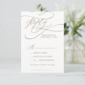 Romantic Gold Calligraphy Song Request RSVP Card Kaartje (Staand voorkant)