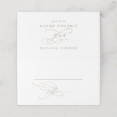 Romantic Gold Calligraphy | Vlaams huwelijk Plaatskaartje (Buitenkant ongevouwen)