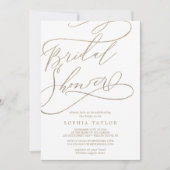 Romantic Gold Calligraphy | Vlaams Vrijgezellenfee Kaart (Voorkant)