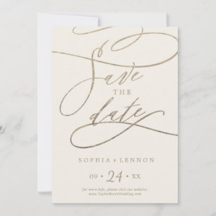 Romantic Gold Calligraphy   Voorbeeld Opslaan datu Save The Date