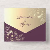 Romantic Gold Calligraphy Wedding All In One Uitnodiging (Achterkant)