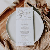 Romantic Gold Calligraphy Wedding Dinner Menu