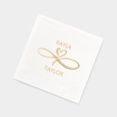 Romantic Gold Calligraphy Wedding Folie Servetten (Links)