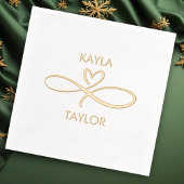 Romantic Gold Calligraphy Wedding Folie Servetten