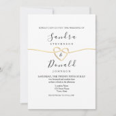 Romantic Gold Calligraphy Wedding Kaart (Voorkant)