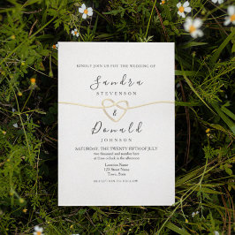 Romantic Gold Calligraphy Wedding Kaart