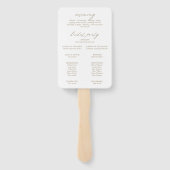 Romantic Gold Calligraphy Wedding Programme Fan Handwaaier (Achterkant)