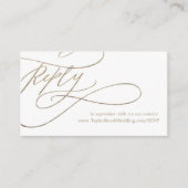 Romantic Gold Calligraphy Wedding Website RSVP Informatiekaartje (Voorkant)