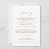 Romantic Gold Calligraphy Welcome Itinerary Letter (Achterkant)