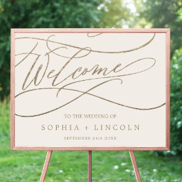 Romantic Gold Calligraphy | Welkomstbruiloft voor  Poster