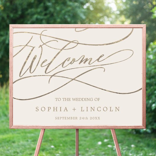 Romantic Gold Calligraphy | Welkomstbruiloft voor Poster