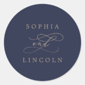 Romantic Gold Calligraphy | Zeeslagzegel Ronde Sticker (Voorkant)