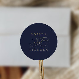 Romantic Gold Calligraphy | Zeeslagzegel Ronde Sticker