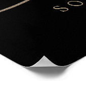 Romantic Gold Calligraphy | Zwarte welkomstbruilof Poster (Hoek)