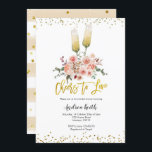 Romantic Gold Cheers to Love Vrijgezellenfeest Kaart<br><div class="desc">Romantic Gold Cheers to Love Bridal Shower Uitnodiging</div>