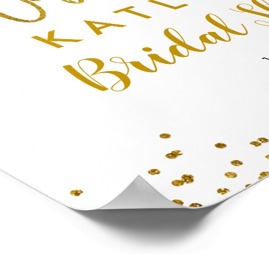 Romantic Gold Cheers to Love Welcome Sign Poster (Hoek)