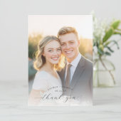 Romantic Gold Contemporary Photo Bedankkaart (Staand voorkant)