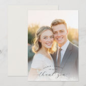 Romantic Gold Contemporary Photo Bedankkaart (Voorkant / Achterkant)