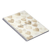 Romantic Gold Cream Hearts   Notitieboek (Rechterzijde)