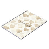 Romantic Gold Cream Hearts   Notitieboek (Linkerzijde)