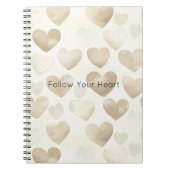 Romantic Gold Cream Hearts   Notitieboek (Voorkant)