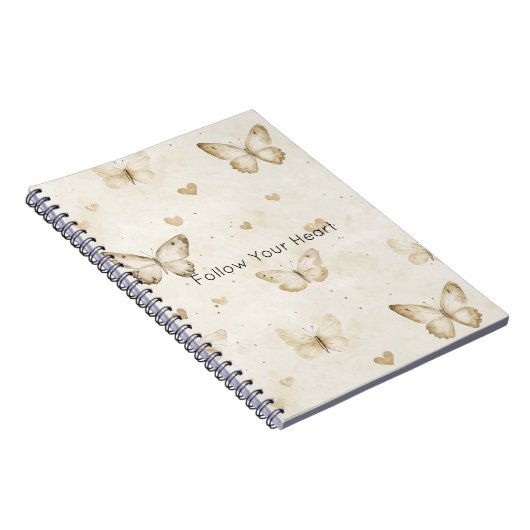 Romantic Gold Cream Hearts   Notitieboek (Rechterzijde)