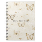 Romantic Gold Cream Hearts   Notitieboek (Voorkant)
