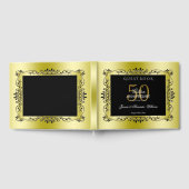 Romantic Gold Decorative Framed 50th Wedding Gastenboek (Volledig)