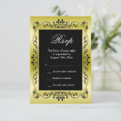 Romantic Gold Decorative Framed 50th Wedding RSVP (Staand voorkant)
