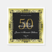 Romantic Gold Decorative Framed 50th Wedding Servet (Voorkant)