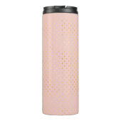 Romantic Gold Dotted Roos Floral Monogramal Name Thermosbeker (Achterkant)