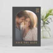 Romantic Gold Elegant Photo Save The Date (Staand voorkant)