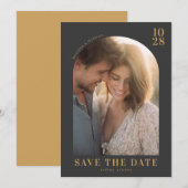 Romantic Gold Elegant Photo Save The Date (Voorkant / Achterkant)