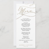 Romantic Gold en Black Calligraphy Wedding Menu Kaart (Voorkant)