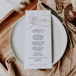 Romantic Gold en Black Calligraphy Wedding Menu Kaart<br><div class="desc">Deze romantische gouden en zwarte kalligrafie trouwmenukaart is perfect voor een eenvoudige bruiloft. Het moderne klassieke ontwerp is voorzien van fancy zwellingen en grillen met prachtige elegante handgeschreven faux champagne Gold-typografie. Dit menu kan voor een trouwreceptie, een repetitief diner, of om het even welke gebeurtenis worden gebruikt. Opmerking: dit ontwerp...</div>